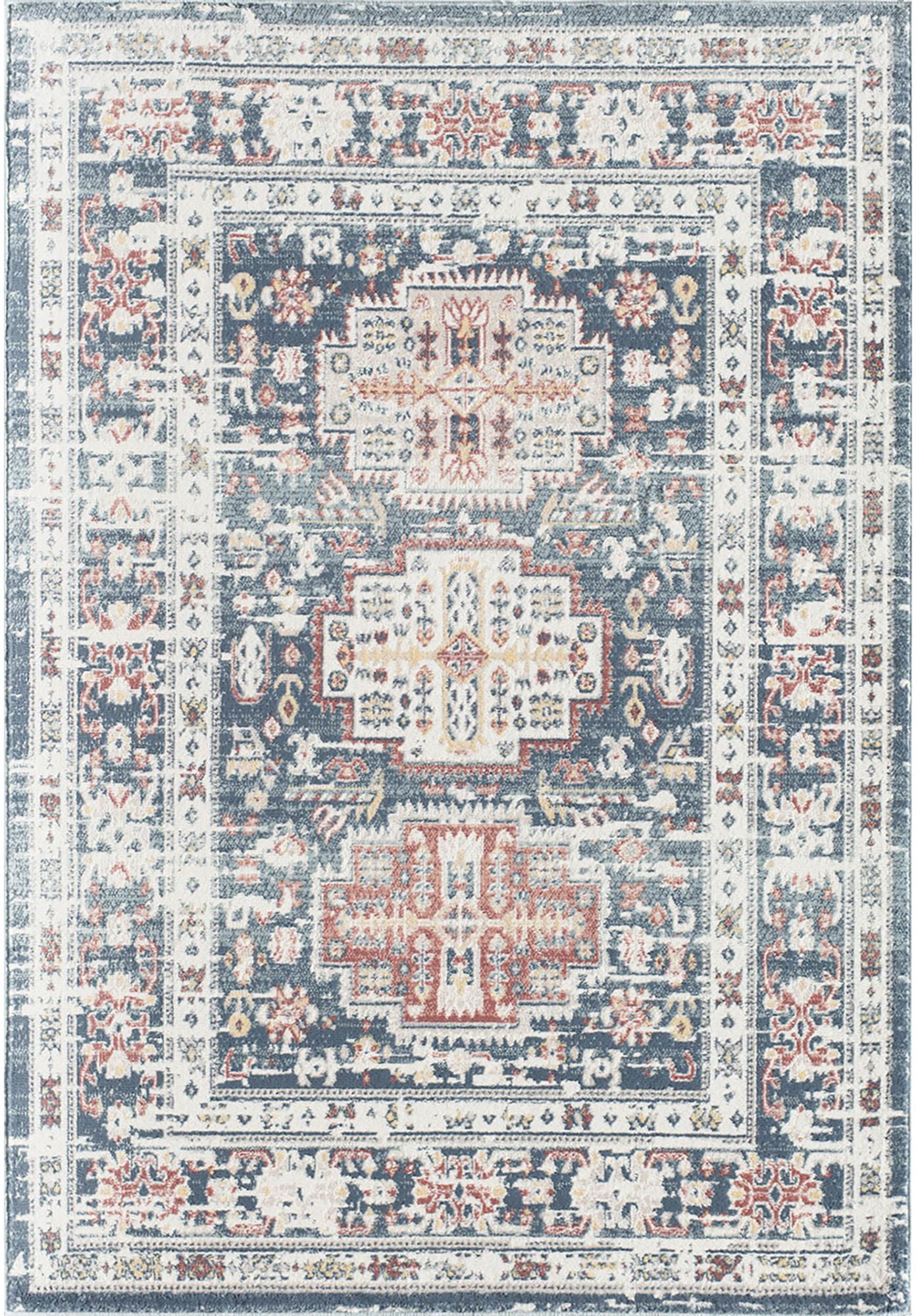 Rugs America Gallagher GL55C Prussian Sundara Vintage Transitional Area Rug, 2'6"x4'