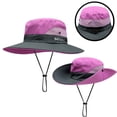 thumbnail image 3 of Womens Ponytail Sun Hat UV Protection Bucket Hats Foldable Wide Brim Hat for Beach Fishing Hiking, 3 of 8