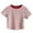 Red, variant on Cotton Striped Crop Tops Girls Soft Cotton Knit Crew Neck Summer Cute Tees Curved Hem Casual Tshirts (1T, Red)