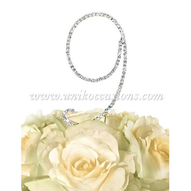 Unik Occasions Simplement Élégant Monogramme Gâteau Topper Numéro 9 et 44; Argent