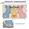 thumbnail image 3 of Welcome Easter Peeps Bunny Decorative Front Door Mat, Cute Rabbit Doormat Indoor Outdoor Non-Slip Floor Entryway Rug, Spring Home Kitchen Decoration 17x30 Inch, 3 of 6