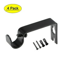 Uxcell 73x36x16mm Curtain Rod Bracket Iron Paint Black 4 Pack