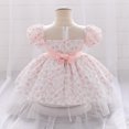 thumbnail image 5 of Bearichfupo Infant Girls Birthday Dress Baby Puffy Sleeve Print Bowknot Princess Party Dress, Sizes 0-6 Months, 5 of 5