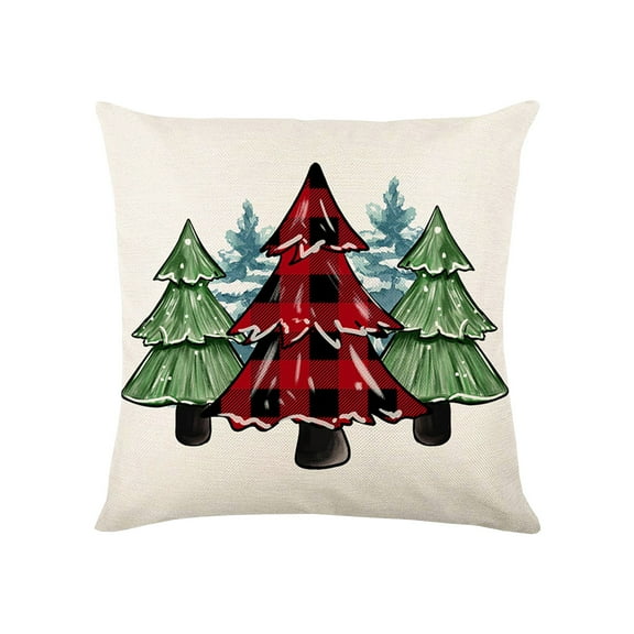 Hwkond Decorative Throw Pillows Linen Christmas Pillowcase 17.71x17.71in Used For Christmas Decoration Winter Holiday Decoration Pillow Cover Suitable For Home Sofas,WhiteB