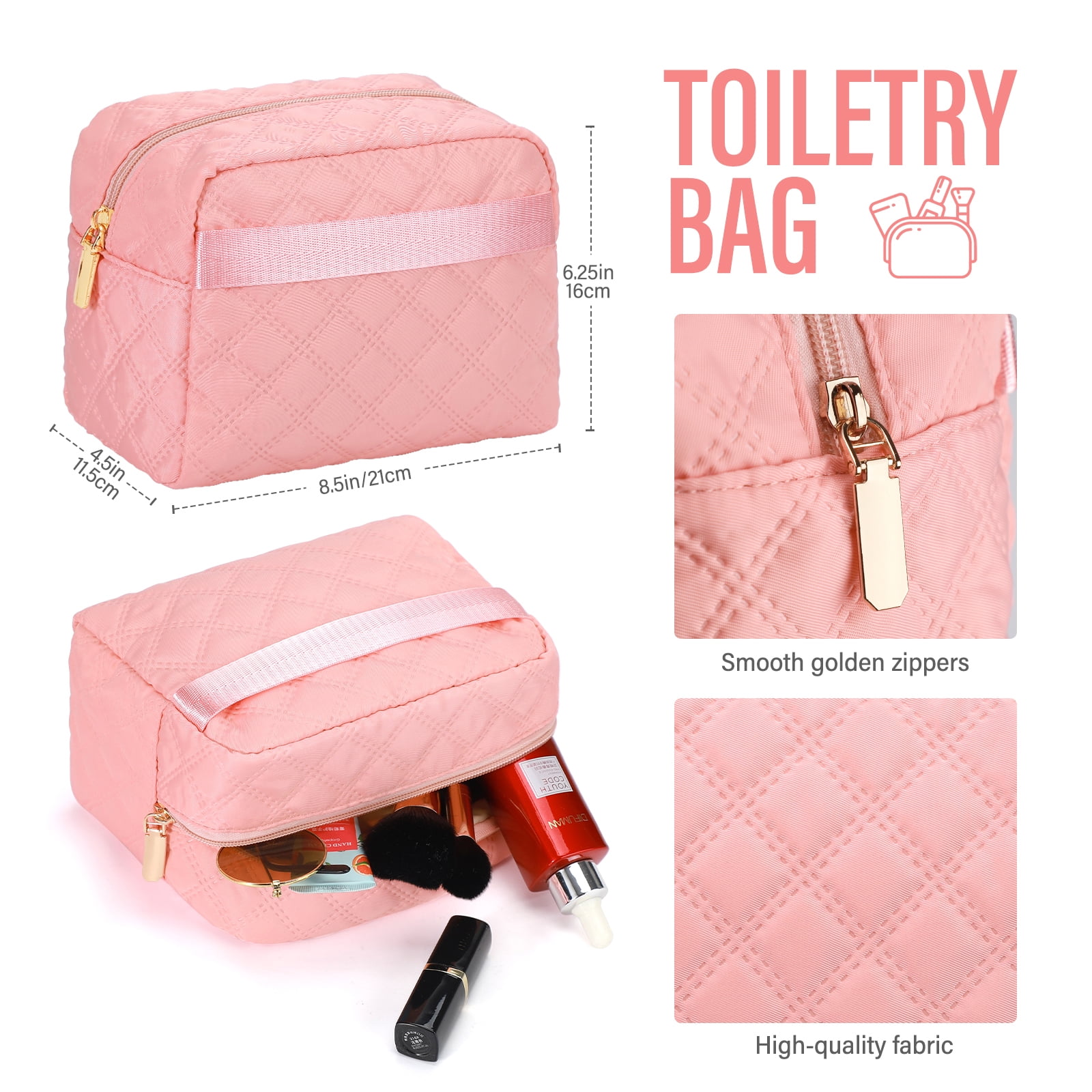Livhil 2pcs Womens Overnight Bag, Carry on Weekender Bag with Shoe Compartment for Business Trips Sport Hospital, Pink
