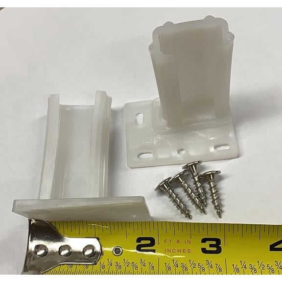 2-5/16" Long Standard Rear Supports for Drawer Euro Epoxy Slides, 1 Set with Screws