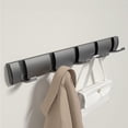 thumbnail image 4 of Percheros plegables invisibles, de pared, sin taladros, estilo minimalista moderno, para entrada de baño, ahorran espacio, construcción metálica duradera, para habitaciones de invitados., 4 of 9