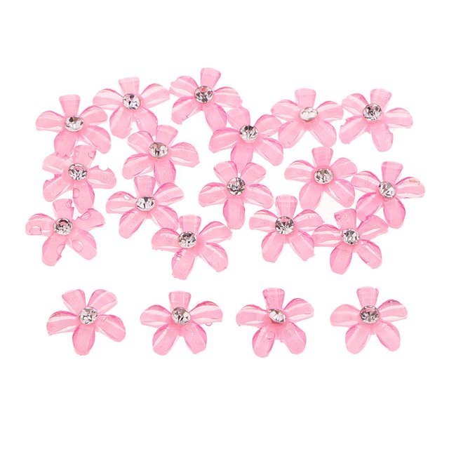 Rhinestones de Flatback de flores 20 Piezas Flores de Resina Flatback Botón de de Imitación Adorno para Boda