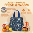 thumbnail image 5 of Pioneer Flower Floral Print Pattern Insulated Lunch Bag for Women & Adults,Large Portable Soft Cooler Lunch Bag,Thermal Food Storage Tote with Pearl Cotton,8.66L,8.75x5.75x9.5 Inch, 5 of 6