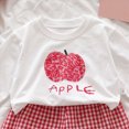 thumbnail image 3 of HCNTES Baby Girl Clothes Toddler Girls Dresses Outfits 6M 12M 18M 24M 3T 4T 5T 6T Toddler Girls Winter Clothes Girls Fruit Plaid Print Long Sleeve Shirt Pants 2PCs Set Dailywear, 3 of 5