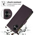 thumbnail image 3 of Phone Case for Apple iPhone 16 Plus, Premium iPhone 16 Plus Case with Wallet, Card Holder, Coin Zipper Pocket Shockproof Flip Cover Stand with Wrist Strap & Detachable Shoulder Strap,Darkpurple, 3 of 9