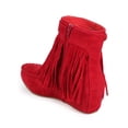 thumbnail image 3 of Liliana DA61 Women Suede Fringe Buckle Wedge Moccasin Bootie, 3 of 5
