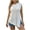 White, variant on Womens Summer Tank Tops Solid Color Round Neck Sleeveless Blouses with Fringe Trim Flowy Asymmetric Split Hem Shirt Trendy Going Out Wear Black