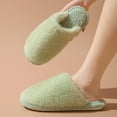 thumbnail image 2 of Wensltd Fuzzy Slippers for Women Winter Indoor and Outdoor Solid Color House Shoes with Memory Foam, 2 of 5
