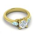 thumbnail image 3 of Diamond-Capitals 2.50 Carat Round Shape Natural Diamond Aquamarine Gemstone Luxurious Ring for Proposal Gift Solid 18K Yellow Gold Size 9.5, 3 of 8