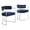 Blue, variant on Maklaine Stainless Steel Chrome Metal Frame Dining Accent Chair in Silver Wheat
