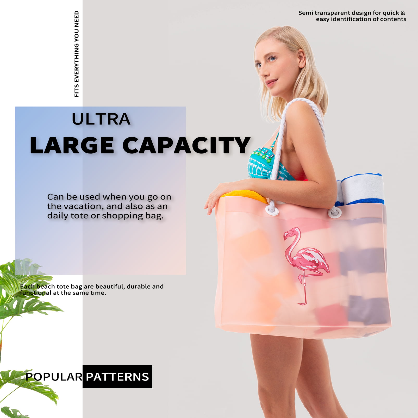 Buy Taormina Clear large beach bags for women
