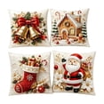 thumbnail image 2 of 4 Pcs Christmas Decorative Throw Pillow Covers, Stereo Visual Holiday Cushion Slipcovers, Pillow Cases With Hidden Zipper for Sofa Couch Indoor Xmas, 2 of 7