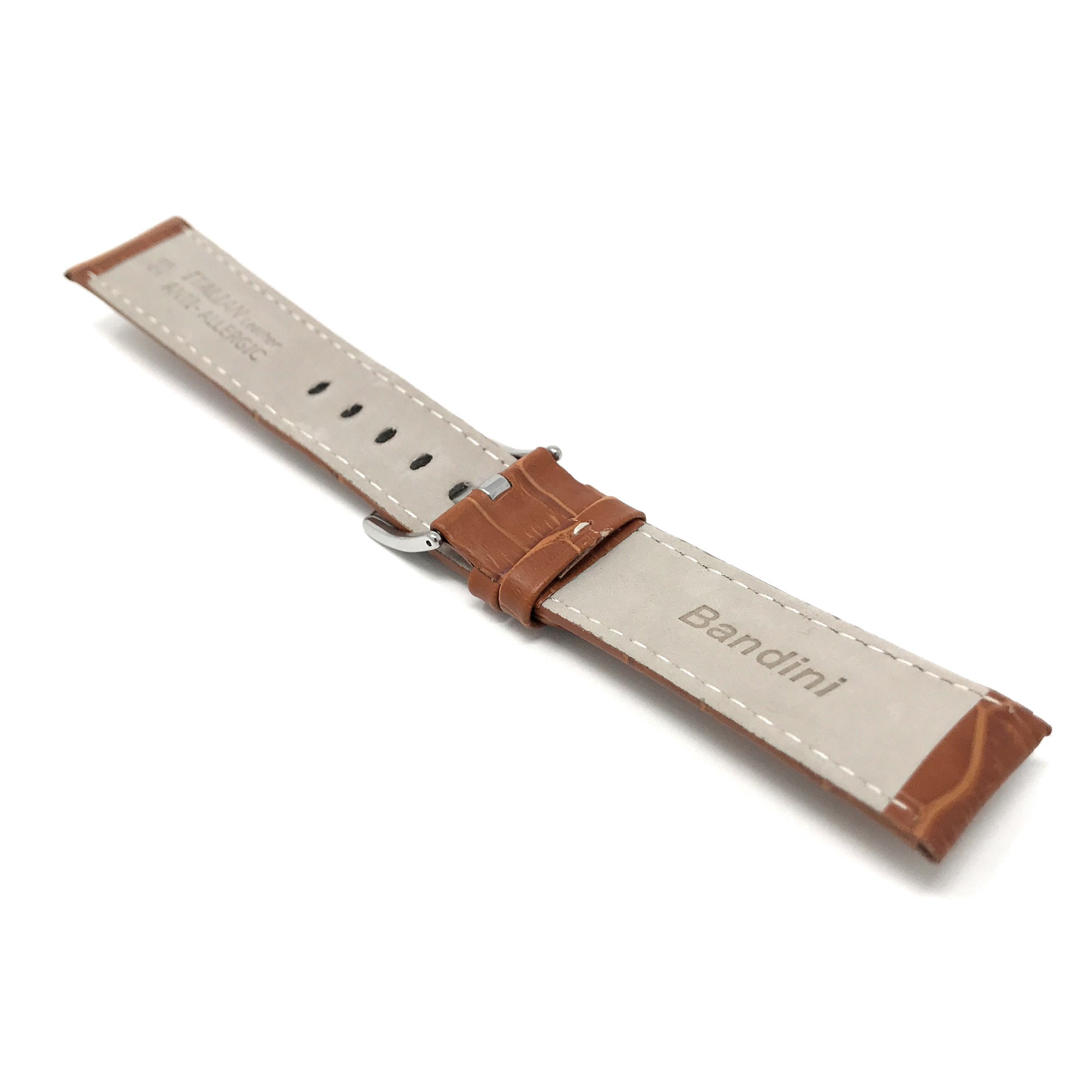 Bracelet De Montre En Cuir Véritable Noisette Façon Alligator - Largeur 24mm - Neuf De L'année