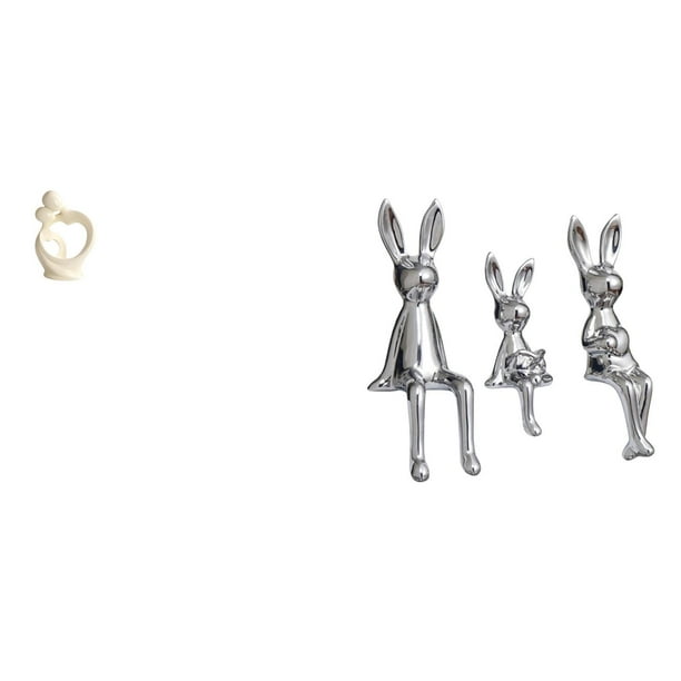 Escultura Artística De Pareja De Conejos, Estatua De Resina Para Escritorio, Mueble, Decoración Del Hogar, Regalo De Aniversario Y Estatuas Familiares, Adorno De Centro De Mesa, Colección De