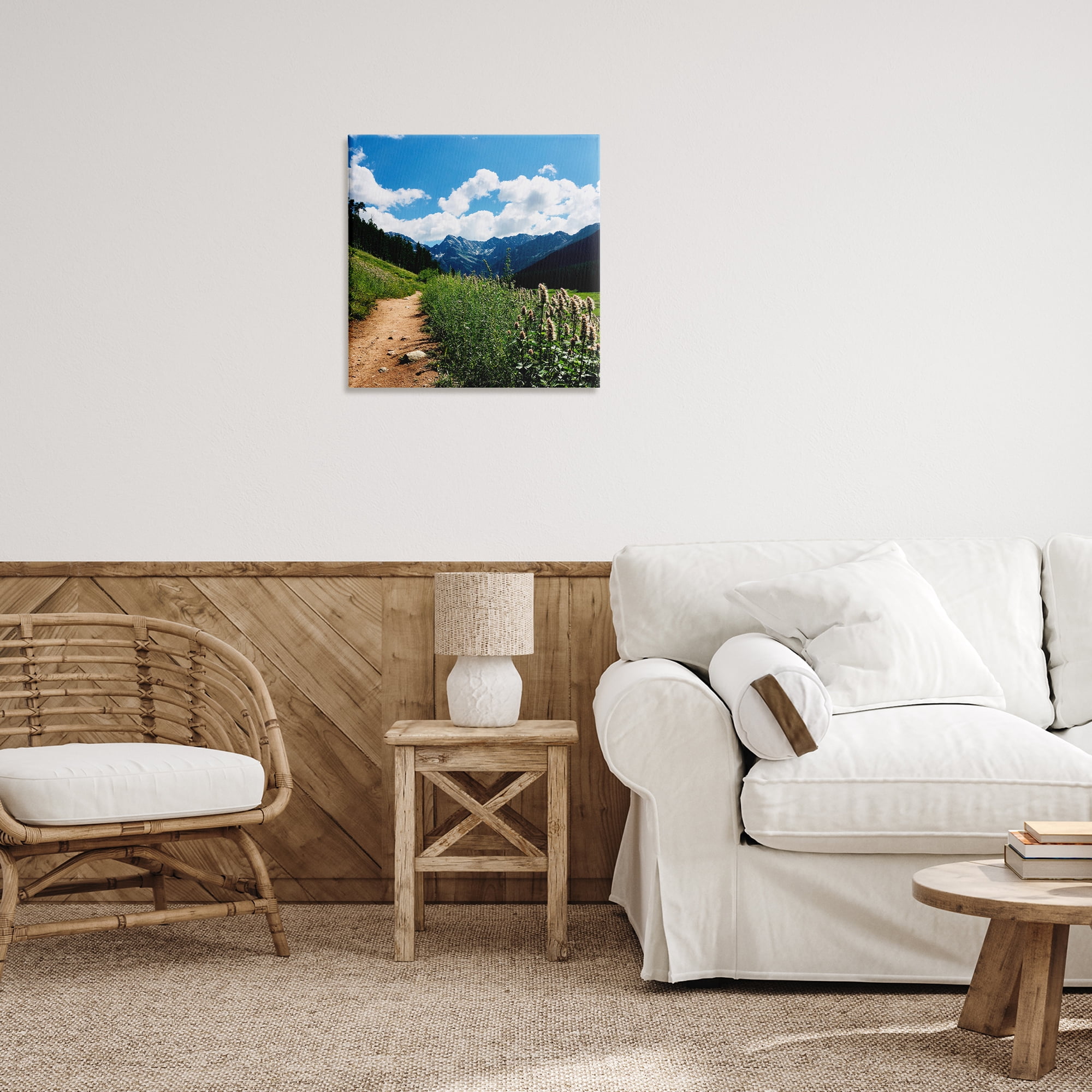 Stupell Industries Lovely Path with Clouds Landscape & Nature Photography Wrapped Canvas Art Print Wall Art, 24 x 24