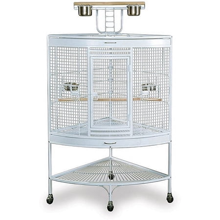 Prevue Pet Products Large Corner Birdcage, White