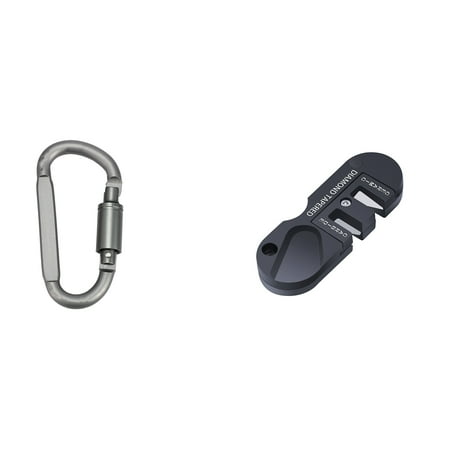 

WELPET 1x Mini Knife Multifunction Sharpener & 6 Pcs Aluminum Alloy D-Ring Locking Carabiner Light But Strong