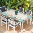 thumbnail image 2 of Beige Coastal Table Cloths for 4 Foot Rectangle Tables, Summer Nautical Beach Coral Starfish Patio Waterproof Elastic Fitted Tablecloths, Washable Rectangular Table Cover for Camping, 2 of 8