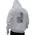 thumbnail image 4 of Men's Loose Fit Hoodie with RED FRIDAY Flag & Letter Print, Casual Pullover Sweatshirt, Military Support Design for Veterans Day, Christmas, Outdoor Wear,Light Gray,3XL, 4 of 5