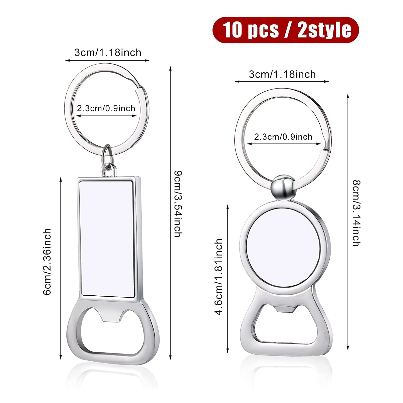  10 Piece Sublimation Keychain Blanks Products or Metal