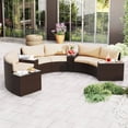 thumbnail image 4 of Costway 7 PCS Patio Furniture Set with Tempered Glass Top Side Tables Back & Seat Cushions, 4 of 10