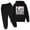 Black, variant on WEIYLL Outfits for Boys Sets Hooded Football Personality Letter Printed Pants Football Rugby Activity Black Suits 3-4 Years