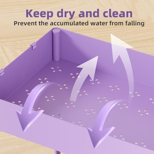 Under Sink Organizer 2 Pack, Sink Pull-Out Sliding Storage Cabinet, 2-Tier Under Shelf Organizer for Kitchen Bathroom, Purple