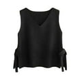 thumbnail image 4 of Elegant Sweater Vest Women Classy Knit Top for Business Look Women's Knitted Tie Waist Vest V Neck Sleeveless Sweater Cardigan For Fall & Winter, 4 of 4