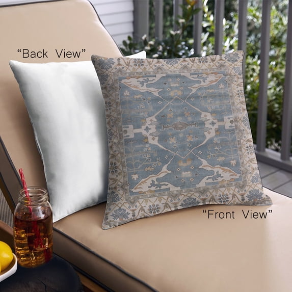 Ahgly Company Outdoor Square Mid-Century Modern Throw Pillow, 18 inch by 18 inch