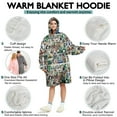 thumbnail image 5 of Wearable Oversized Blanket,Multicolor Bigfoot and Sticker Pattern Wearable Blanket Hoodie for Adults,Cozy Hooded Blankets with Super Pockets,Super Warm Fuzzy Pullover for Women & Men, 5 of 6