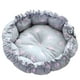 thumbnail image 2 of Cómoda cama para perros y gatos, cálida y ajustable, redonda y ligera, ideal para dormir. estampado de pata rosa, 2 of 9