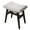 Black, variant on Solid Wood Small Vanity Stool with Saddle Cushion, Compact Vanity Chair, Makeup Stool with High-Rebound Sponge Seat, White