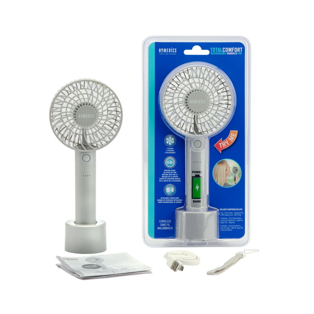 HoMedics, Total Comfort® Rechargeable Handheld Fan, FAN150 Walmart