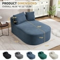 thumbnail image 4 of 67.5" Chaise Lounge Chair, Oversized Sleeper Sofa Bed, Corduroy Convertible Boneless Sofa with Pillows for Living Room, No Assembly Required, Blue, 4 of 11
