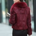 thumbnail image 3 of YDFCWXW Women's Fur Short Coat Winter Warm Furry Jacket Solid Color Lapel Collar Outerwear , XXL, 3 of 6
