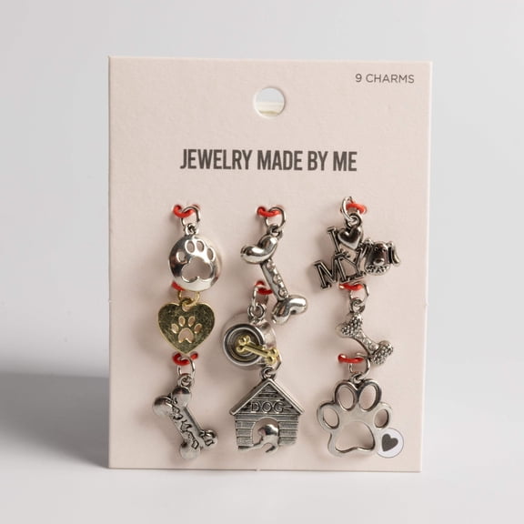 Dog Charms, Assorted Silver/Gold 9pc