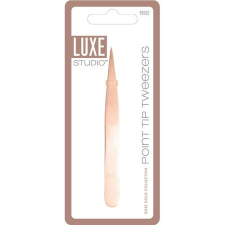- Luxe Studio Rose Gold Collection Stainless Steel Point Tip Tweezers
