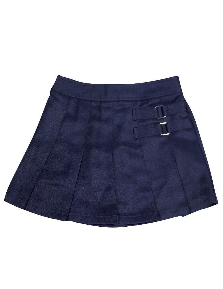 French Toast Girl's Adjustable Waist Two-tab Pleated-Front Scooter Skirt 