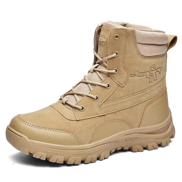 Botas tácticas militares de trabajo para hombre, con cremallera lateral, ligeras, de combate, para exteriores, duraderas y de desierto