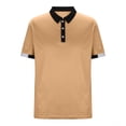 thumbnail image 5 of POTETI Short Sleeve Mens Polo Shirt Collared Casual Shirts Solid Patchwork Loose Tops, 5 of 6