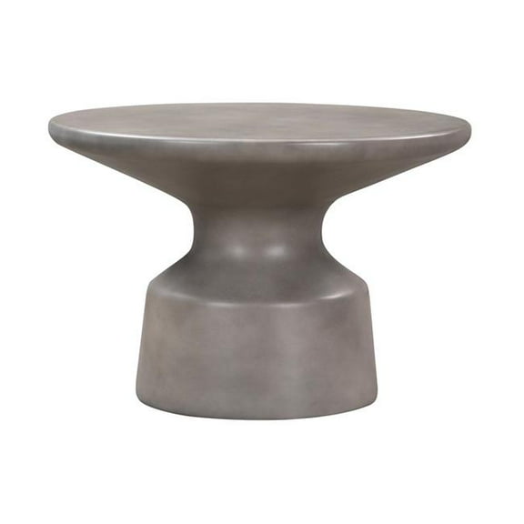 HomeRoots 520586 24 in. Gray Concrete Round Coffee Table
