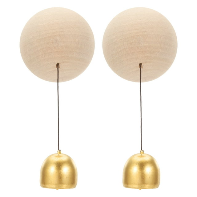2 Conjunto de Campanas para Tiendas, Timbre de Madera Colgante Magnético para Puertas, Bola