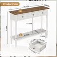 thumbnail image 2 of 3More Entryway Console Table with 3 Drawers,42" Carved Hallway Table with Open Shelf,Long Sofa Table for Living Room, Hallway, Behind Couch,White, 2 of 8