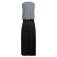 thumbnail image 3 of UPPADA Women's Crewneck Sleeveless Dress Split Flowy Formal Dress Casual Boho Summer Sundress Cocktail Party Prom Long Dresses with Pockets Gray,L, 3 of 5